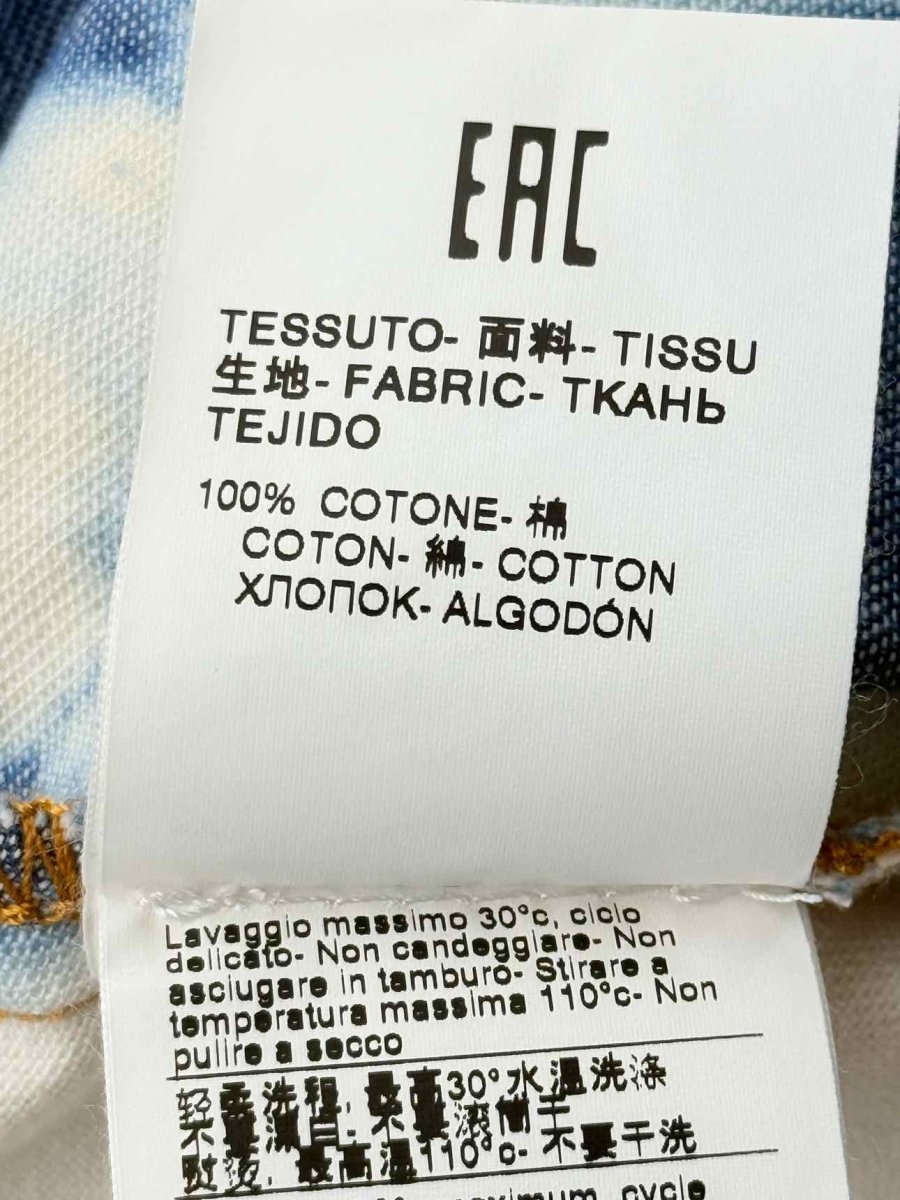 Pre - loved MSGM White & Blue Tie - dye Size US 8 Midi Dress at Reems Closet