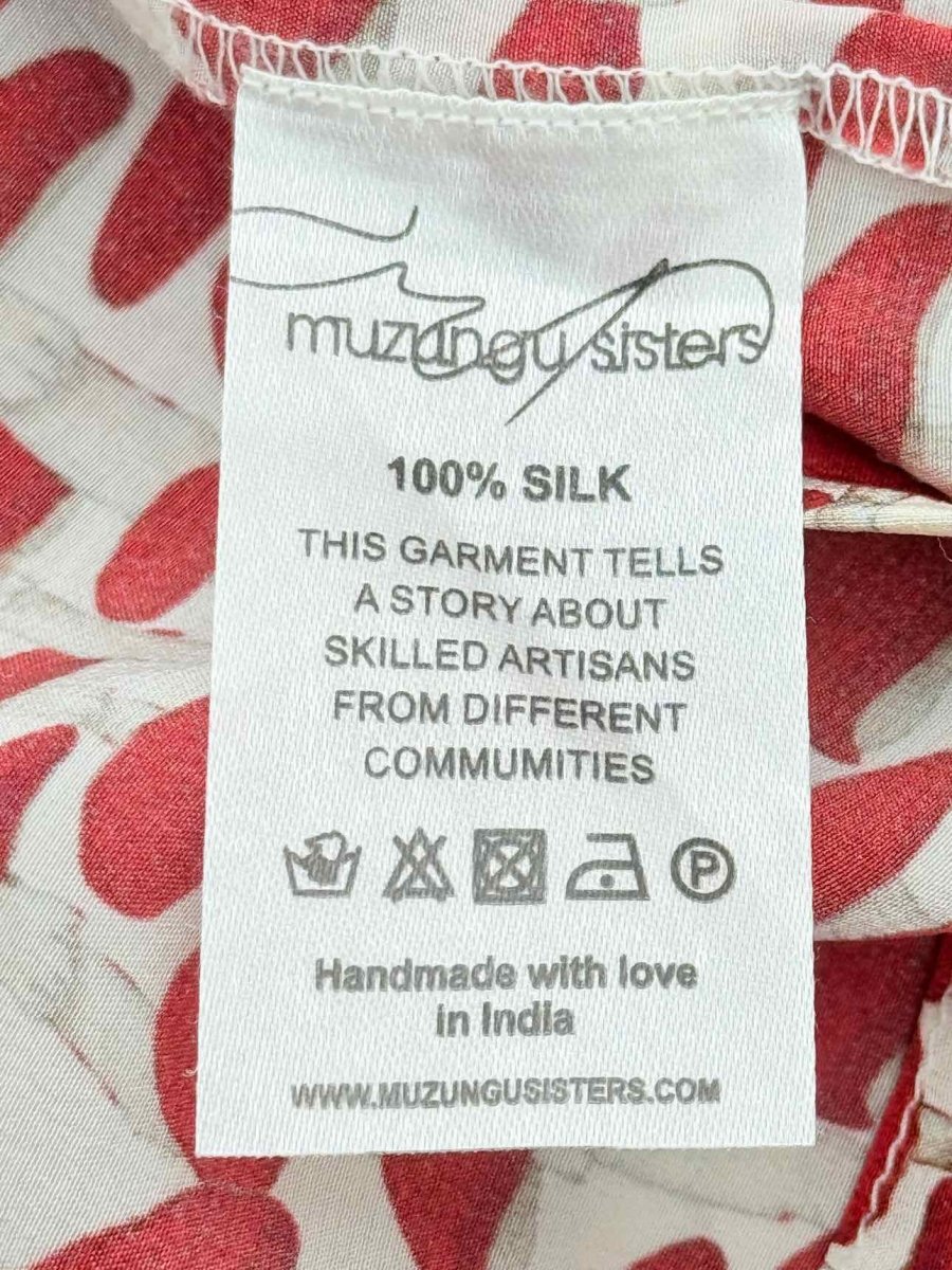 Pre - loved MUZUNGU SISTERS Red & Beige Size XSmall Long Dress at Reems Closet