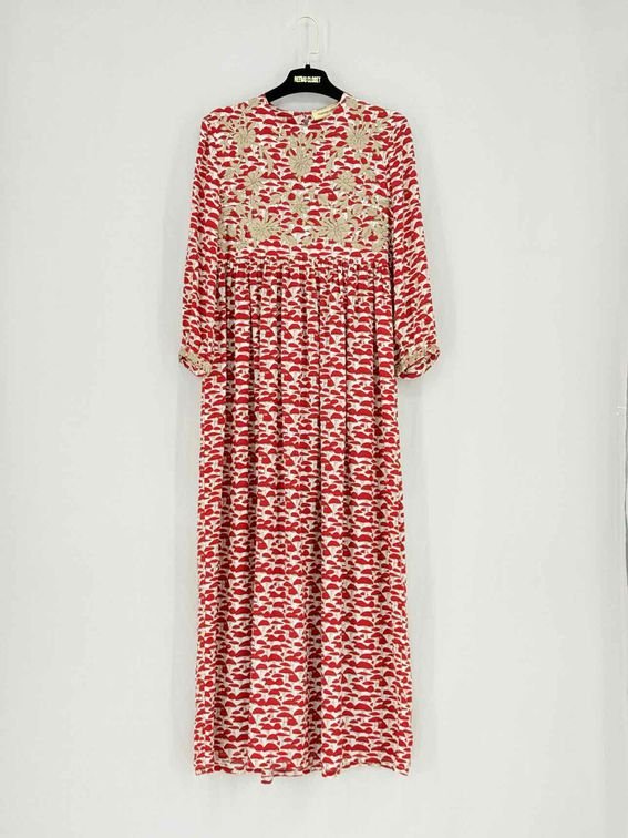 Pre - loved MUZUNGU SISTERS Red & Beige Size XSmall Long Dress at Reems Closet