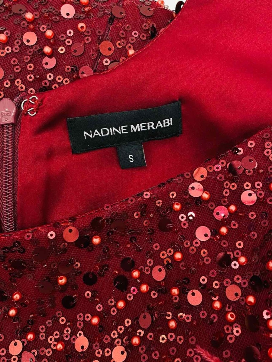 Pre-loved NADINE MERABI Red Embellished Cocktail Dress from Reems Closet