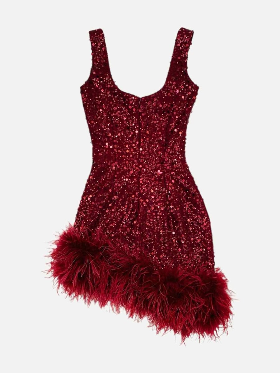 Pre-loved NADINE MERABI Red Embellished Cocktail Dress from Reems Closet