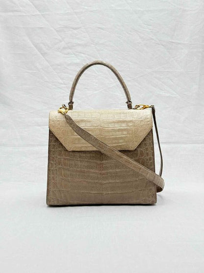 Pre - loved NANCY GONZALEZ Flap Beige Top Handle at Reems Closet