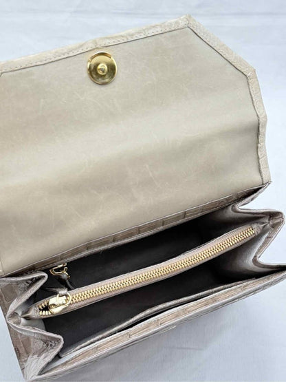 Pre - loved NANCY GONZALEZ Flap Beige Top Handle at Reems Closet