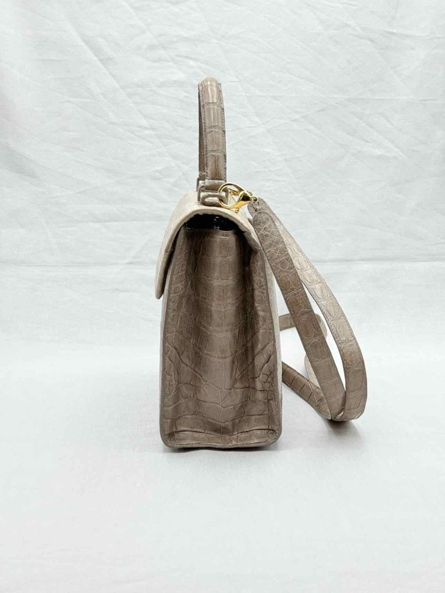 Pre - loved NANCY GONZALEZ Flap Beige Top Handle at Reems Closet