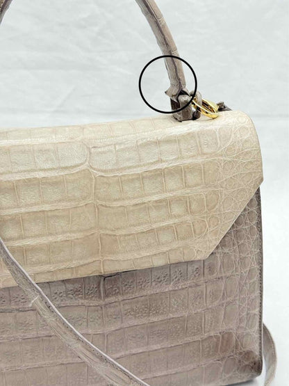 Pre - loved NANCY GONZALEZ Flap Beige Top Handle at Reems Closet