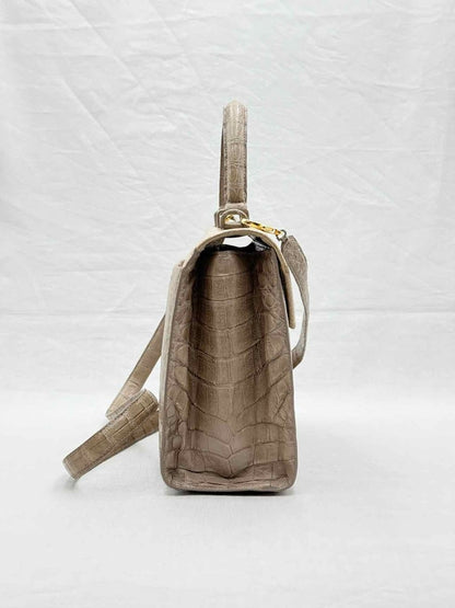 Pre - loved NANCY GONZALEZ Flap Beige Top Handle at Reems Closet