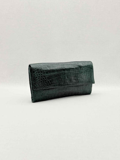 Pre-loved NANCY GONZALEZ Green Clutch at Reems Closet