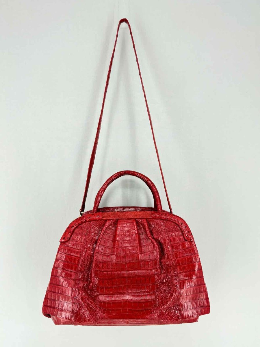 Pre - loved NANCY GONZALEZ Red Top Handle at Reems Closet