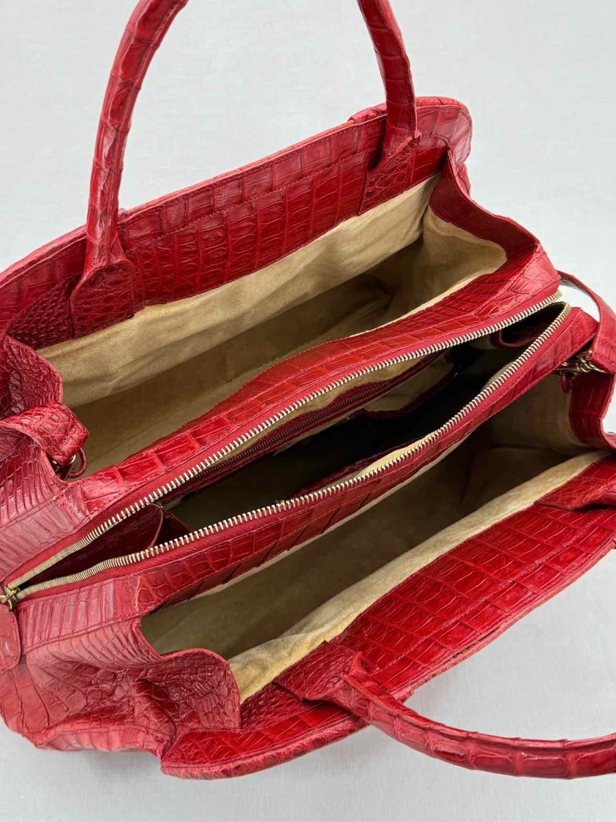 Pre - loved NANCY GONZALEZ Red Top Handle at Reems Closet