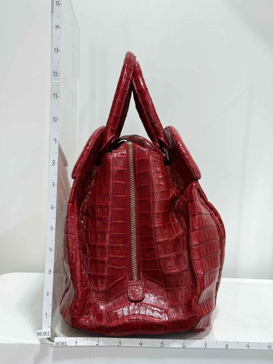 Pre - loved NANCY GONZALEZ Red Top Handle at Reems Closet