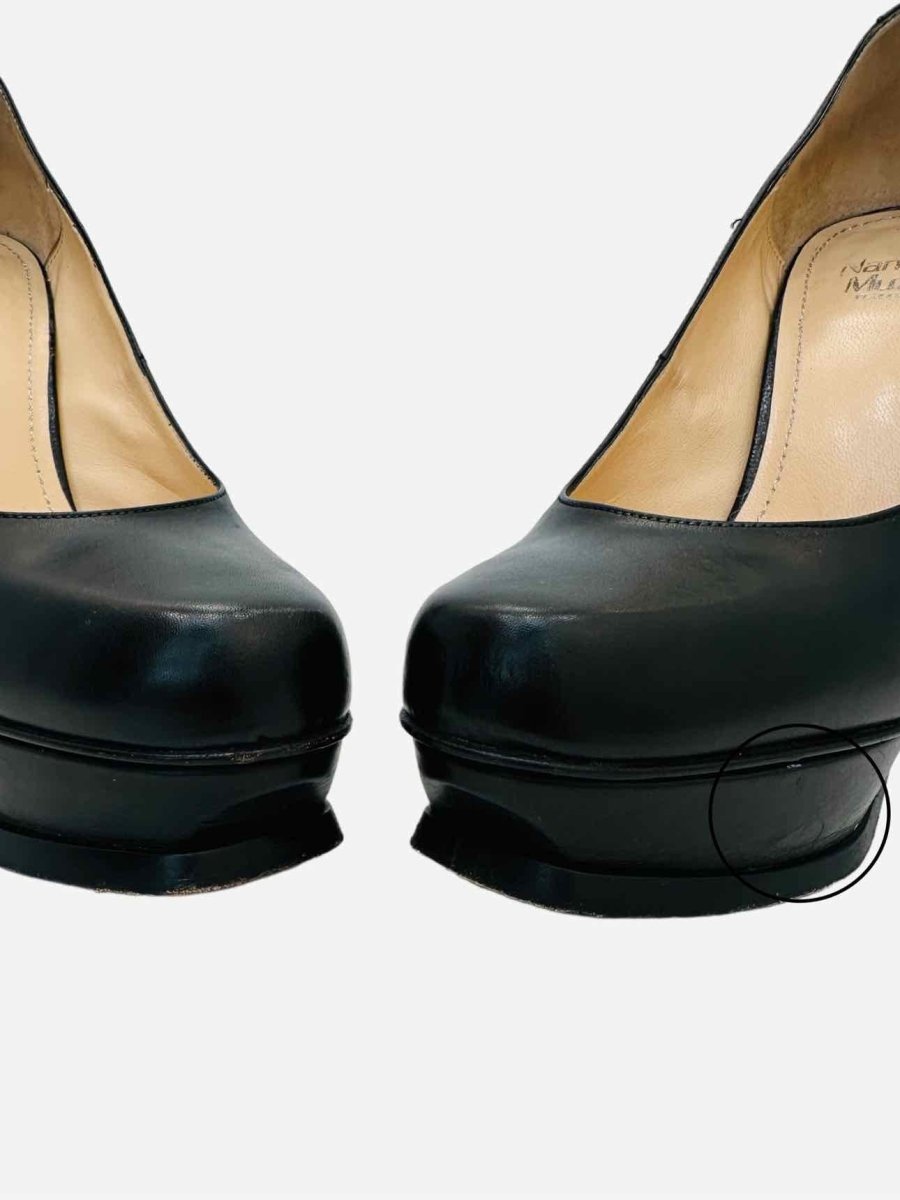 Pre - loved NANDO MUZI Platform Black Pumps at Reems Closet