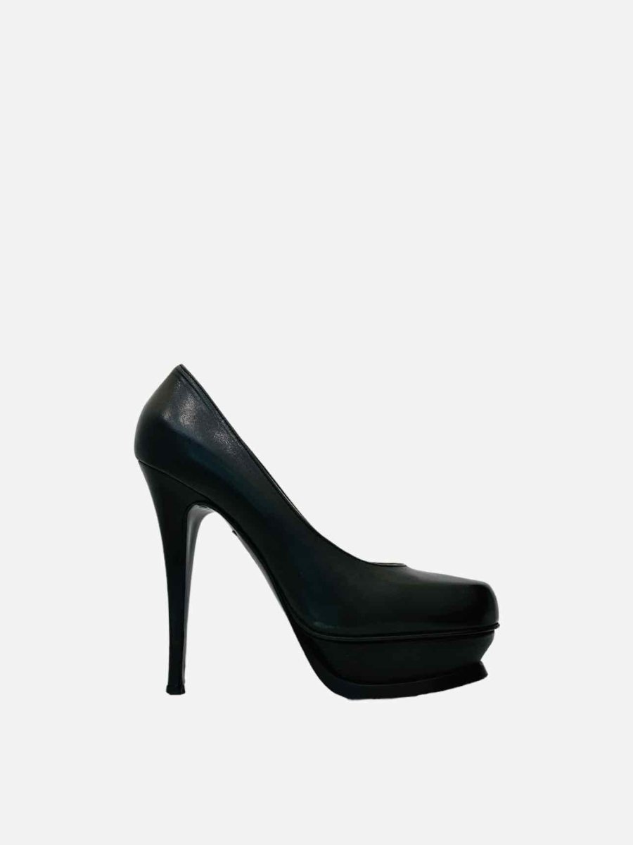 Pre - loved NANDO MUZI Platform Black Pumps at Reems Closet