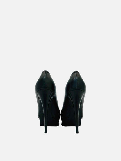 Pre - loved NANDO MUZI Platform Black Pumps at Reems Closet