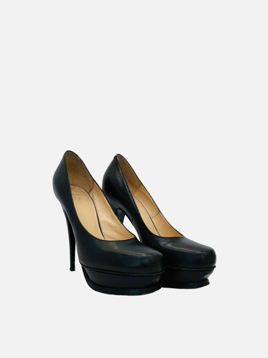 Pre - loved NANDO MUZI Platform Black Pumps at Reems Closet