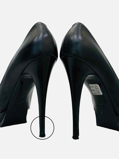 Pre - loved NANDO MUZI Platform Black Pumps at Reems Closet