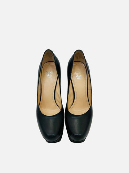 Pre - loved NANDO MUZI Platform Black Pumps at Reems Closet