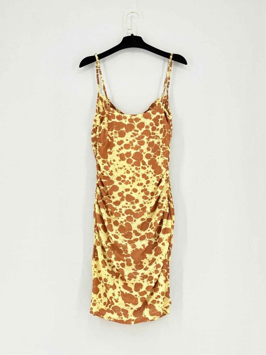 Pre - loved NANUSHKA Beige Multicolor Size Large Short Dress at Reems Closet