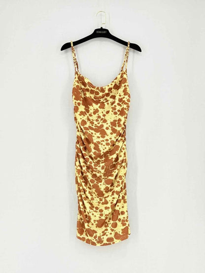 Pre - loved NANUSHKA Beige Multicolor Size Large Short Dress at Reems Closet