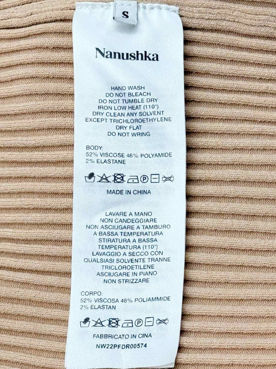 Pre-loved NANUSHKA Bennie Beige Size Small Midi Dress at Reems Closet