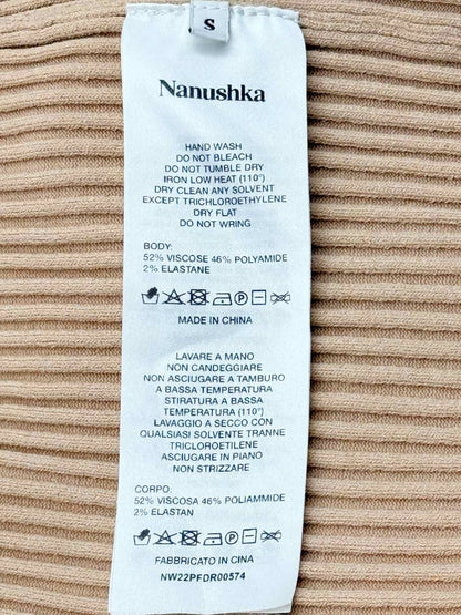 Pre-loved NANUSHKA Bennie Beige Size Small Midi Dress at Reems Closet