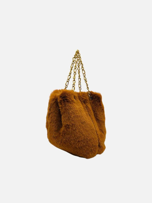 Pre - loved NANUSHKA Faux Fur Tan Tote Bag at Reems Closet