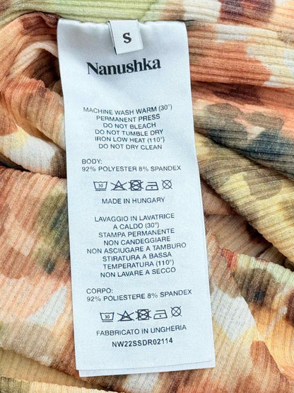 Pre-loved NANUSHKA Rilo Brown Multicolor Size Small Midi Dress at Reems Closet