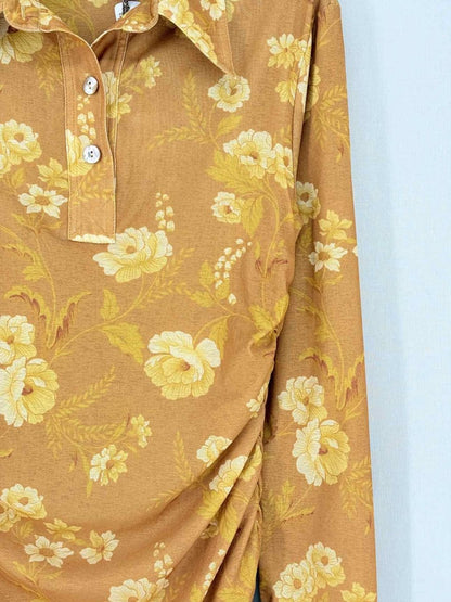 Pre - loved NANUSHKA Verity Beige Floral Size Large Midi Dress at Reems Closet