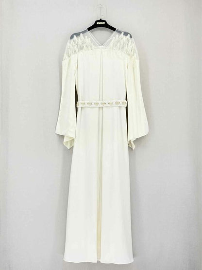 Pre-loved NASS Braided Belt White Size Small Long Dress at Reems Closet