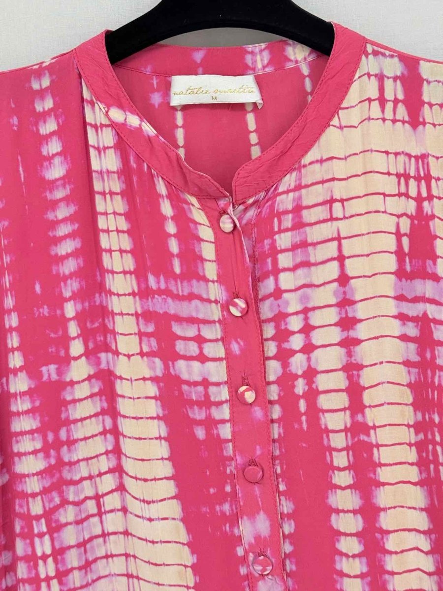 Pre - loved NATALIE MARTIN Red Multicolor Size Medium Midi Dress at Reems Closet