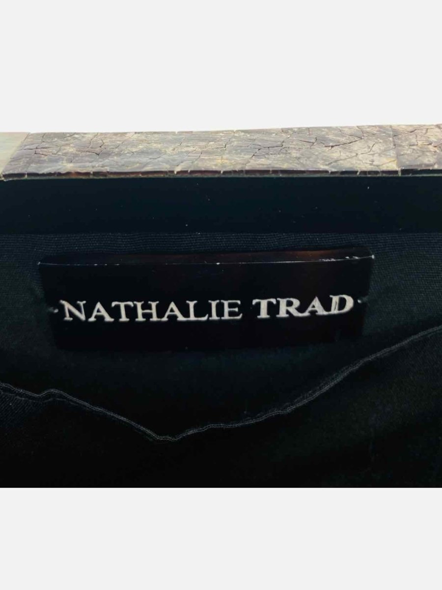 Pre - loved NATHALIE TRAD Mother of Pearl White Multicolor Clutch at Reems Closet