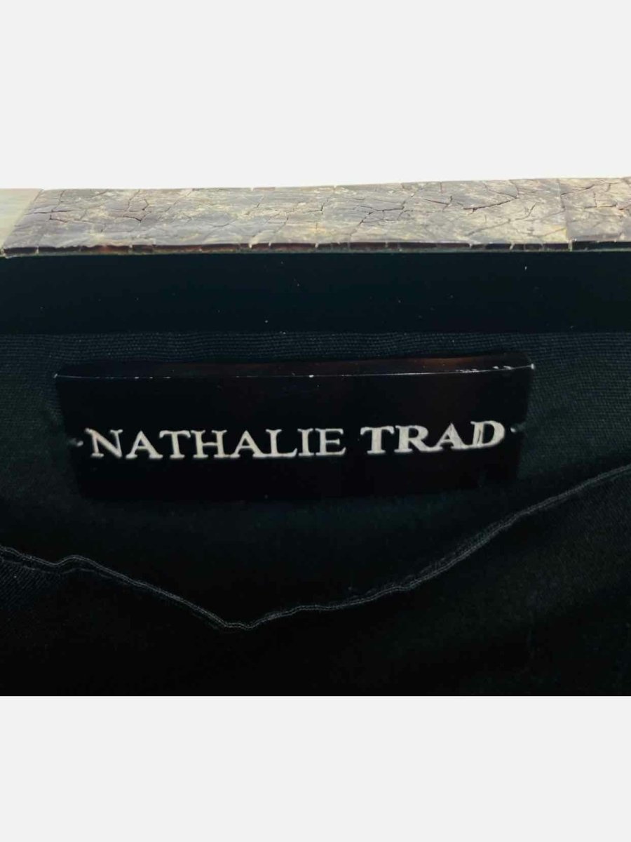 Pre - loved NATHALIE TRAD Mother of Pearl White Multicolor Clutch at Reems Closet