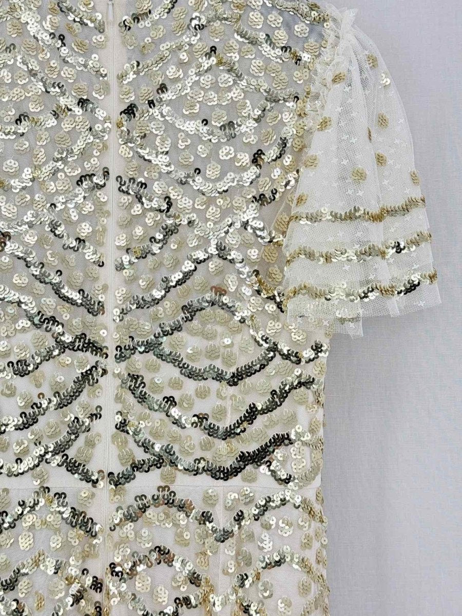 Pre-loved NEEDLE & THREAD Cream Size US 4 Long Dress at Reems Closet