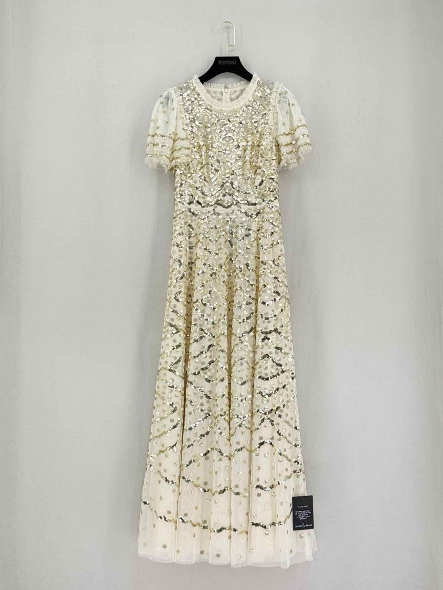 Pre-loved NEEDLE & THREAD Cream Size US 4 Long Dress at Reems Closet