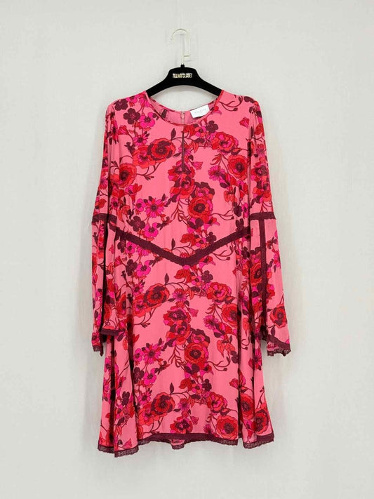 Pre - loved NENETTE Red Multicolor Size US 8 Short Dress at Reems Closet