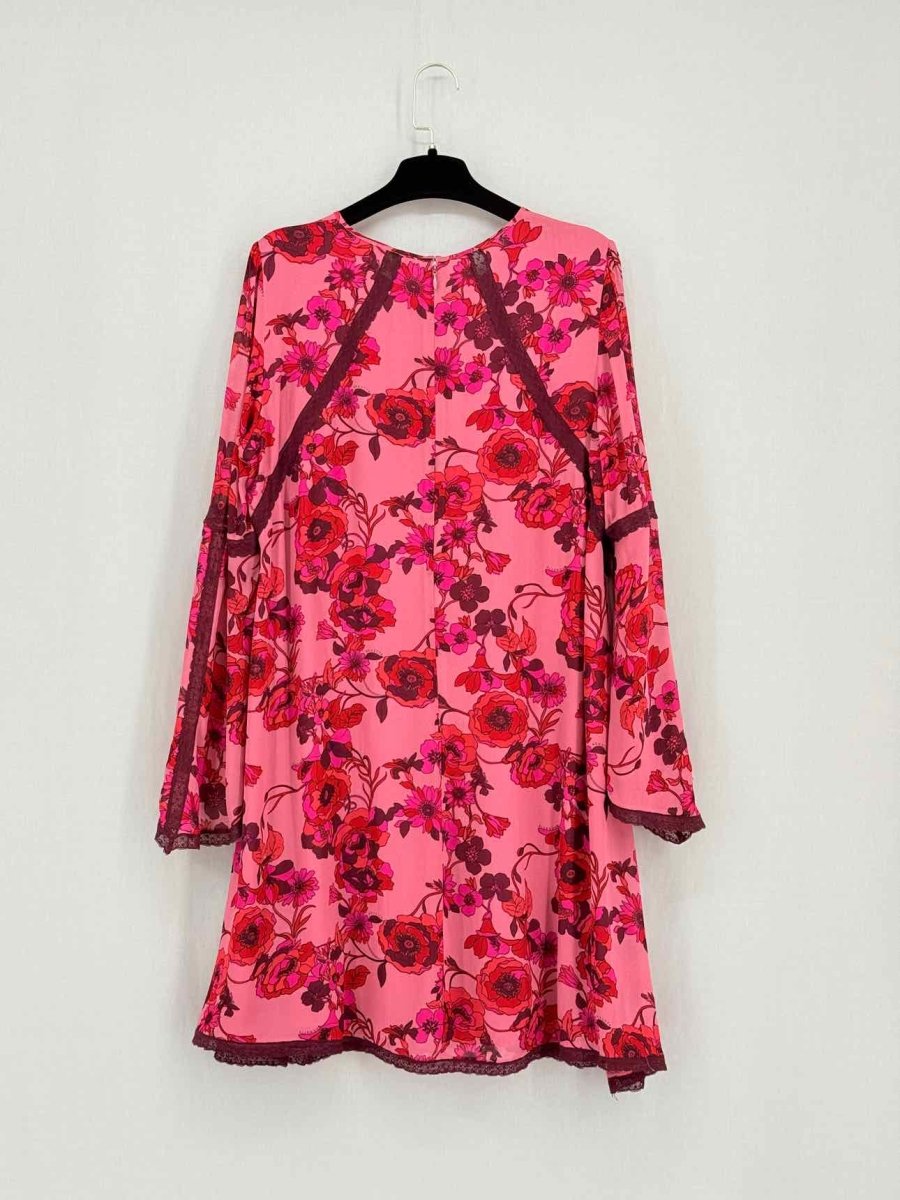 Pre - loved NENETTE Red Multicolor Size US 8 Short Dress at Reems Closet