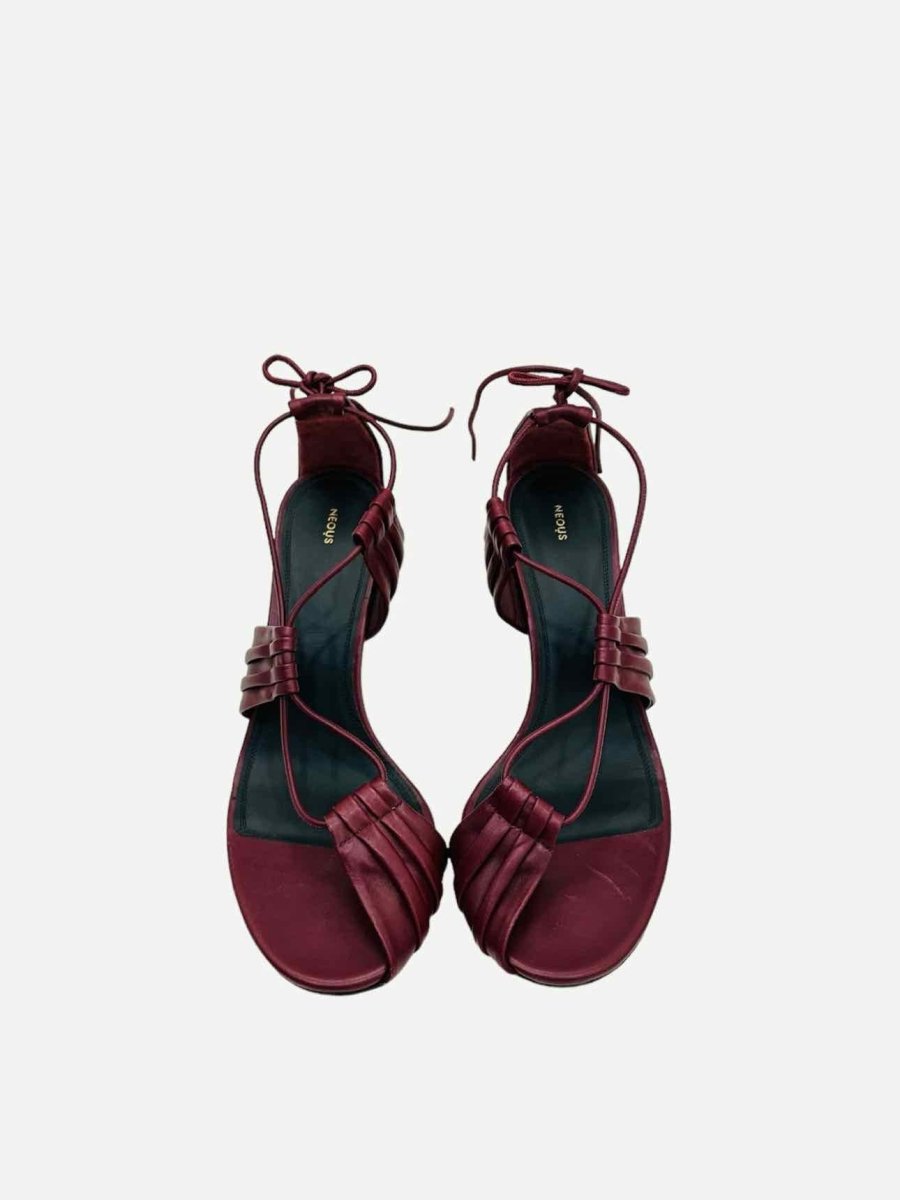 Pre - loved NEOUS Giena Burgundy Heeled Sandals 41 at Reems Closet