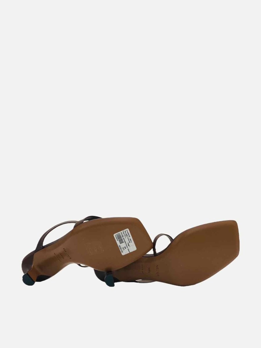 Pre - loved NEOUS Slim Strap Brown Mules 39.5 at Reems Closet