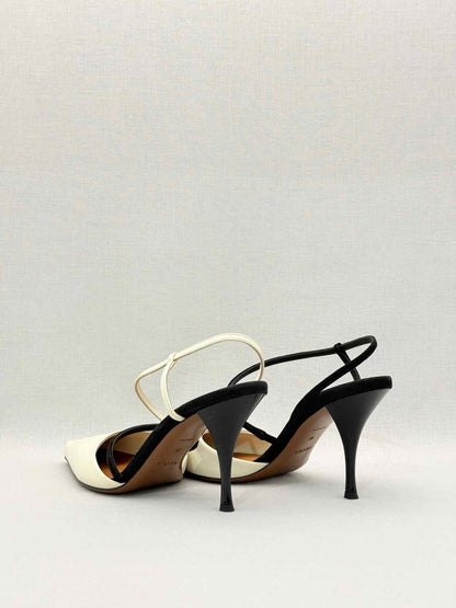 Pre - loved NEOUS Tangra Cream & Black Size EU 38 Slingbacks at Reems Closet