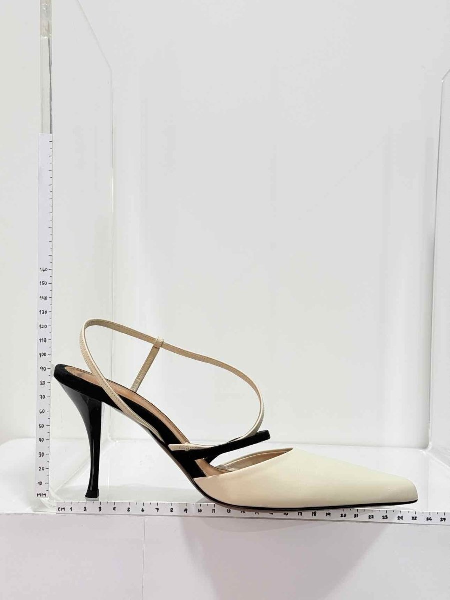 Pre - loved NEOUS Tangra Cream & Black Size EU 38 Slingbacks at Reems Closet