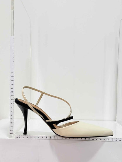 Pre - loved NEOUS Tangra Cream & Black Size EU 38 Slingbacks at Reems Closet