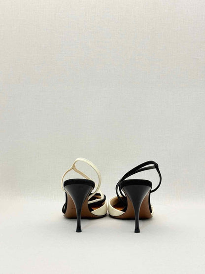 Pre - loved NEOUS Tangra Cream & Black Size EU 38 Slingbacks at Reems Closet