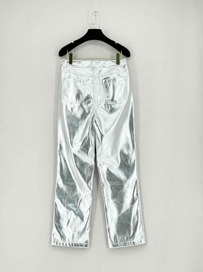 Pre - loved NEVER FULLY DRESSED Metallic Silver Size US 6 Pants at Reems Closet