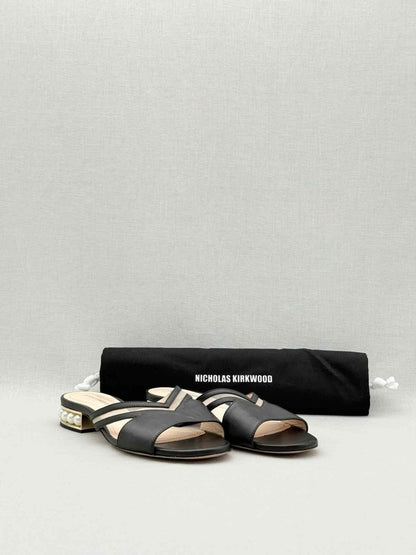 Pre - loved NICHOLAS KIRKWOOD Black Size EU 36 Slides at Reems Closet