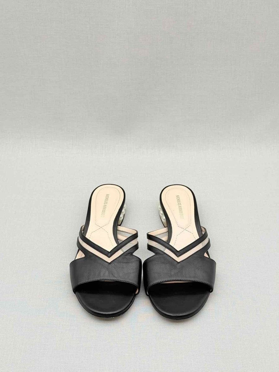 Pre - loved NICHOLAS KIRKWOOD Black Size EU 36 Slides at Reems Closet