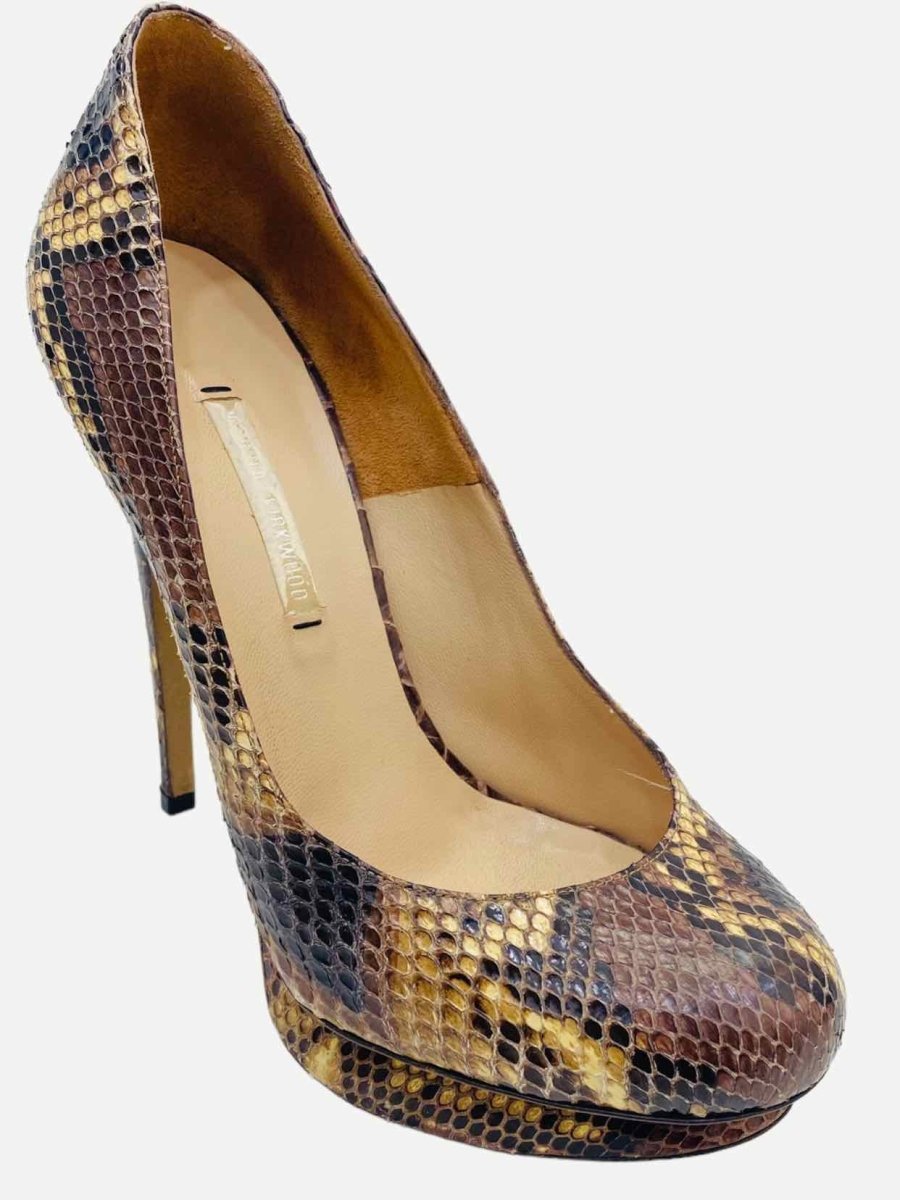 Pre - loved NICHOLAS KIRKWOOD Brown Multicolor Pumps at Reems Closet