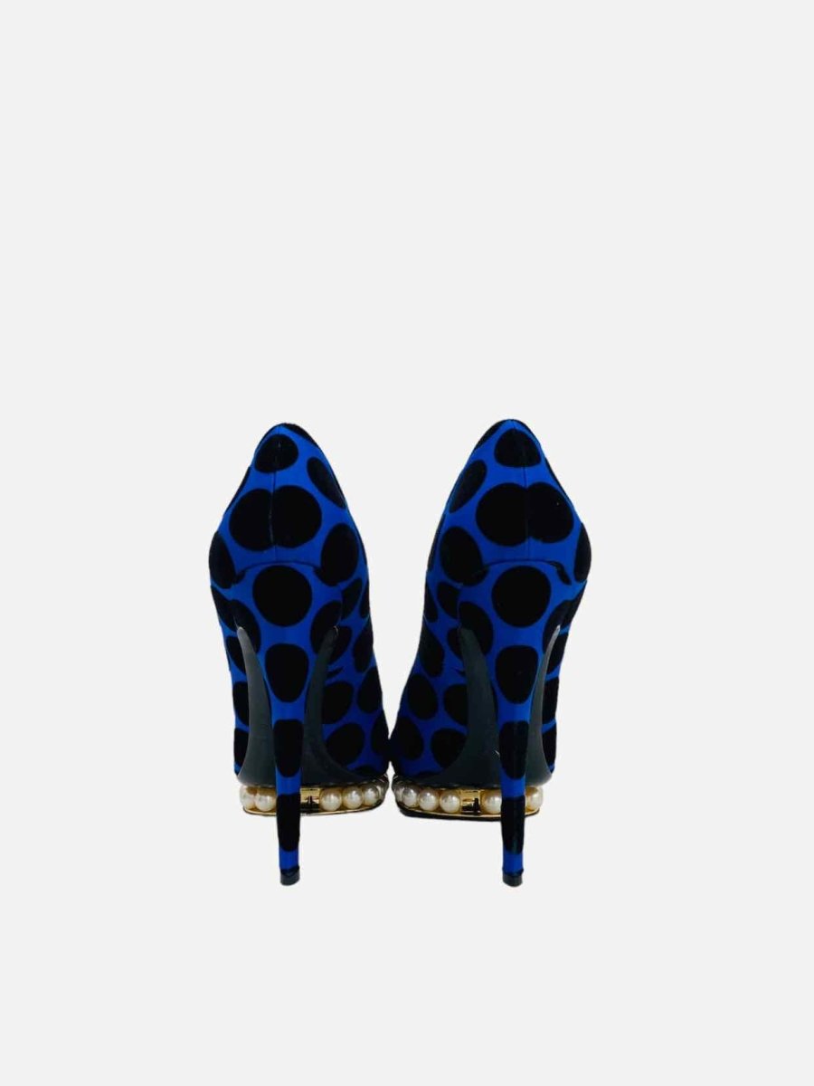 Pre - loved NICHOLAS KIRKWOOD Casati Blue & Black Pumps 39 at Reems Closet