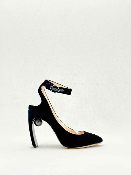 Pre - loved NICHOLAS KIRKWOOD Lola Navy Blue Size EU 38.5 Pumps at Reems Closet