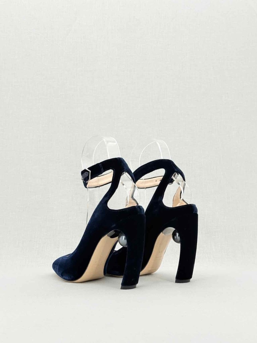 Pre - loved NICHOLAS KIRKWOOD Lola Navy Blue Size EU 38.5 Pumps at Reems Closet