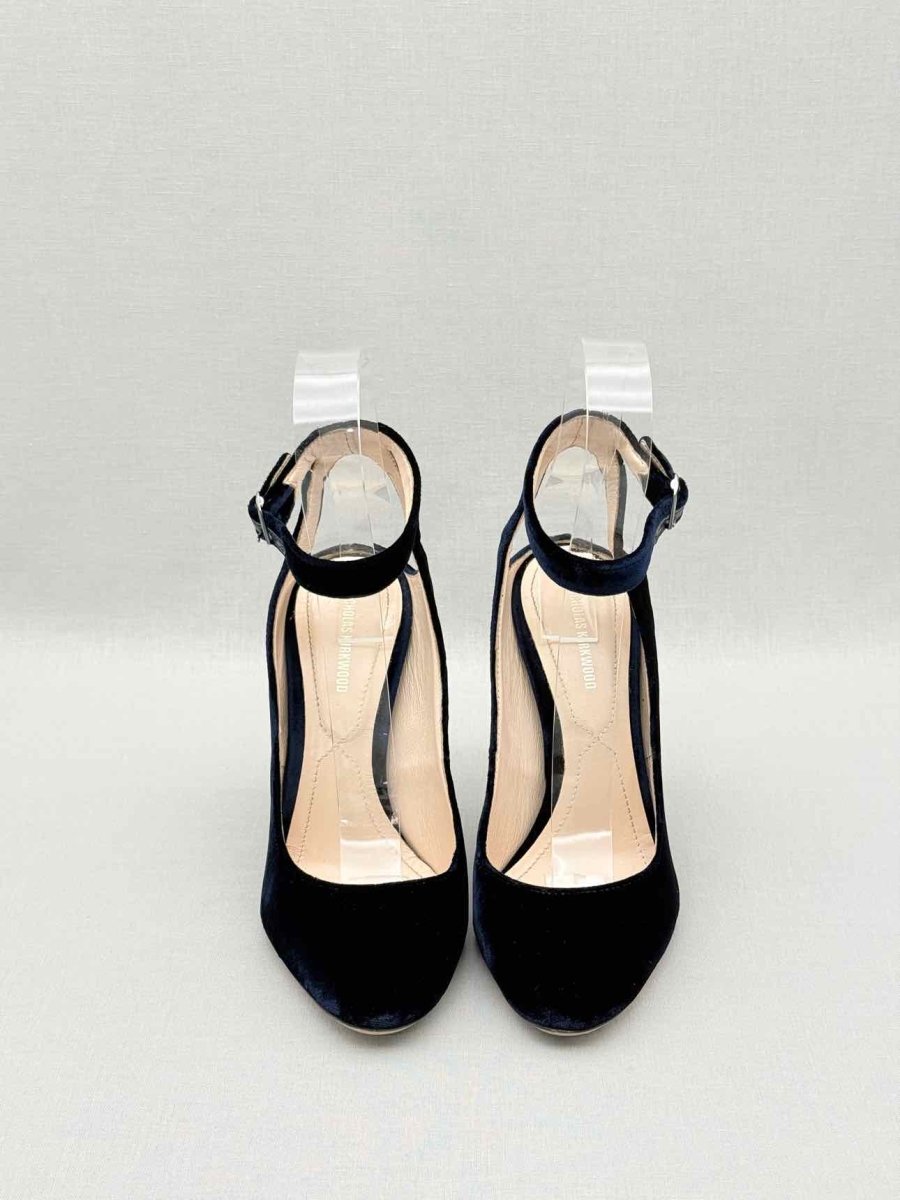 Pre - loved NICHOLAS KIRKWOOD Lola Navy Size EU 38 Pumps at Reems Closet