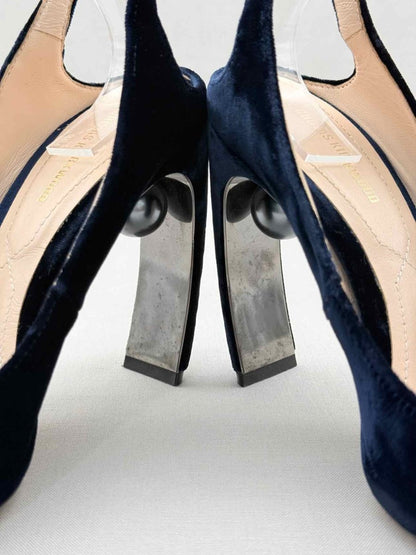 Pre - loved NICHOLAS KIRKWOOD Lola Navy Size EU 38 Pumps at Reems Closet